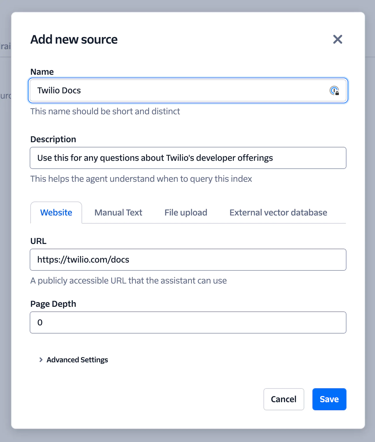 Adding a Knowledge source to Twilio AI Assistants Adding a Knowledge source to Twilio AI Assistants