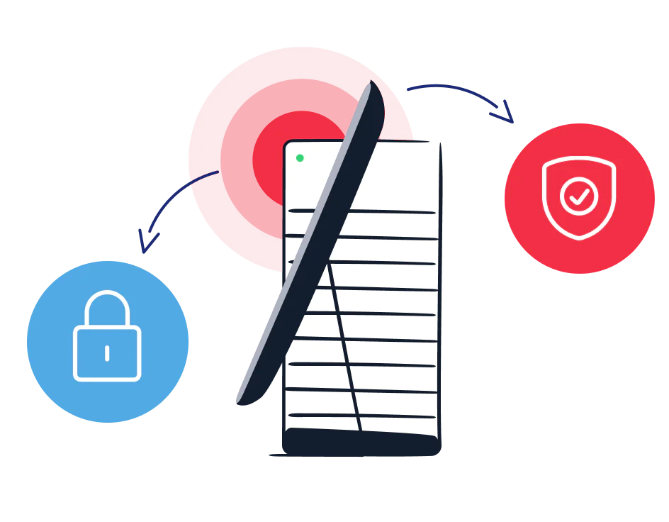 Illustration of business information security protocols. Illustration of business information security protocols.