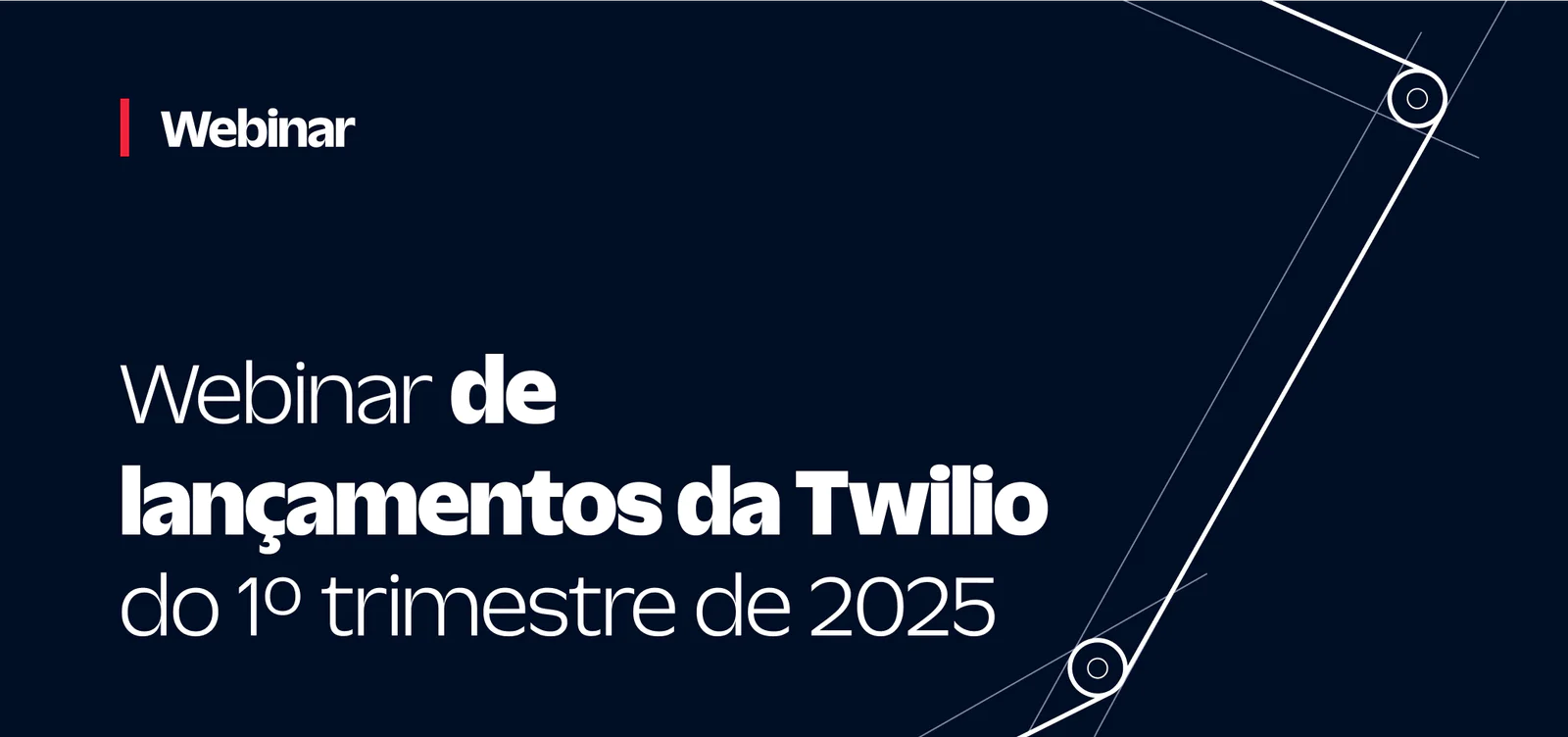Twilio Q1 2025 release webinar announcement with Twilio logo on a red and white background.